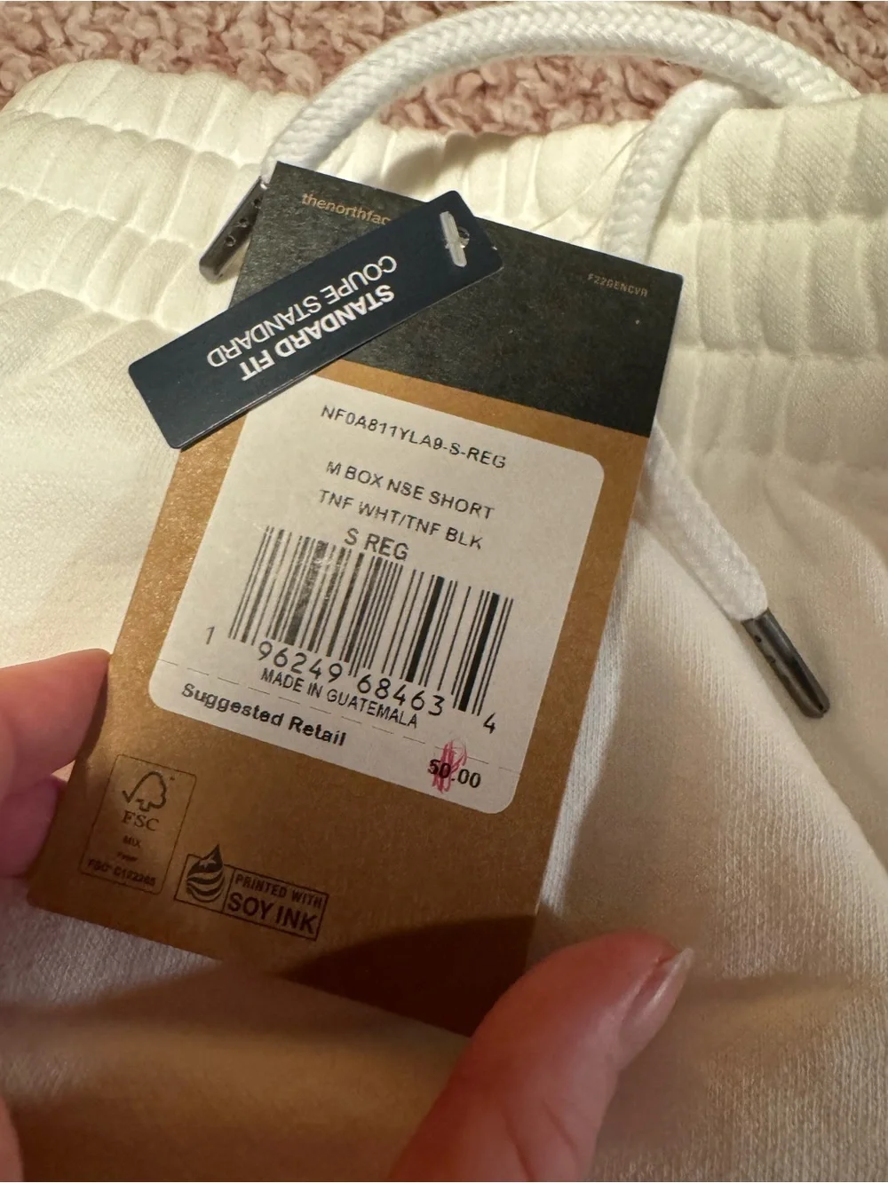 The North Face Men's White Athletic Logo Shorts